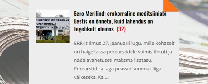 Dr Merilind: Erakorraline meditsiiniabi Eestis on õnnetu, kuid lahendus on tegelikult olemas